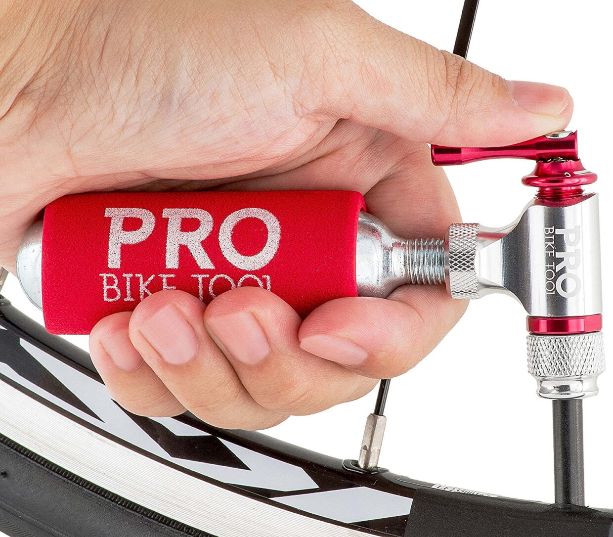 Regulador cartucho bombona co2 inflar cubiertas aire presion bicicleta bici 